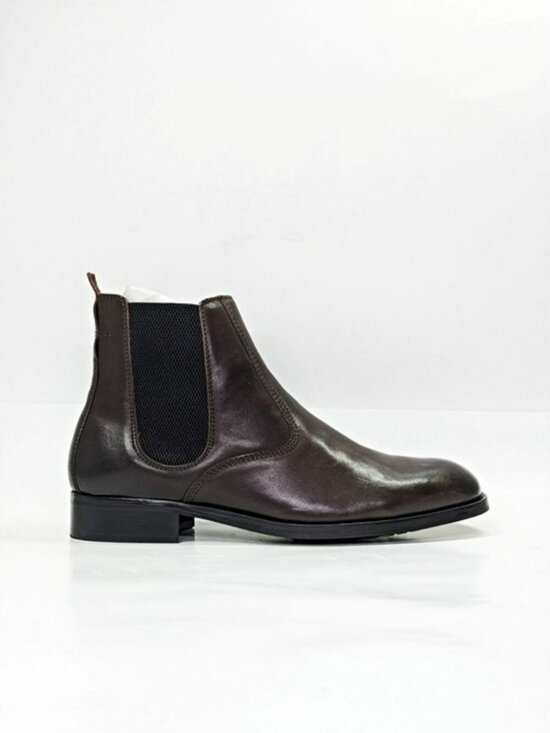AllSaints Men\'s Gus Pull On Chelsea Boots Brown Distressed Leather Size 45 main image 4